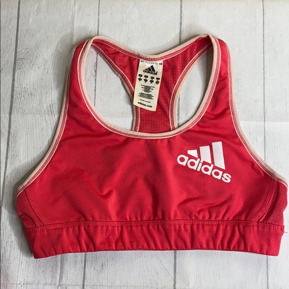 Old Style Adidas Sports Bra in Red and White  C-4